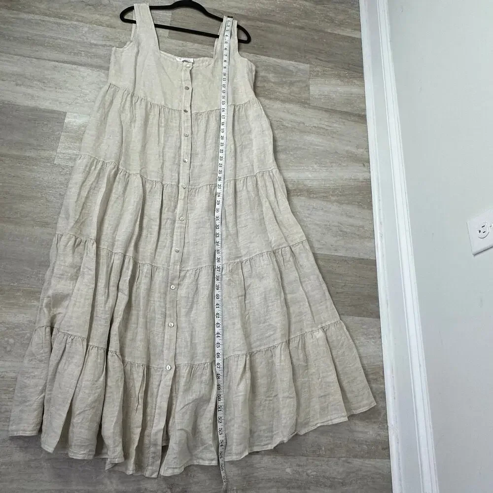 Beachwood Baby The Willow Dress - Moon Willow color - Linen Maxi Dress L - Picture 7 of 7